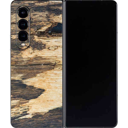 Blue Resin Wood Galaxy Z Fold4 5G Skin